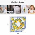 thumbnail image 5 of Summer Lemons Cloth Napkins, Modern Yellow Fruit Flower Blue Ethnic Plaid Washable and Reusable Dinner Napkins Set of 4, Table Napkin for Kitchen Party Birthday Wedding Hotel Housewarming 20"x20", 5 of 9