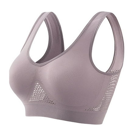 Back Smoothing Bra  Breathable Sports Bra  Womens Wireless Bra  Women s Running Fitness Yoga Tank Top Large Sports Vest Without Steel Rims Light Gray L