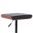 thumbnail image 3 of Armen Living Java Barstool in Black Faux Leather, Walnut Wood and Chrome Finish, 3 of 4