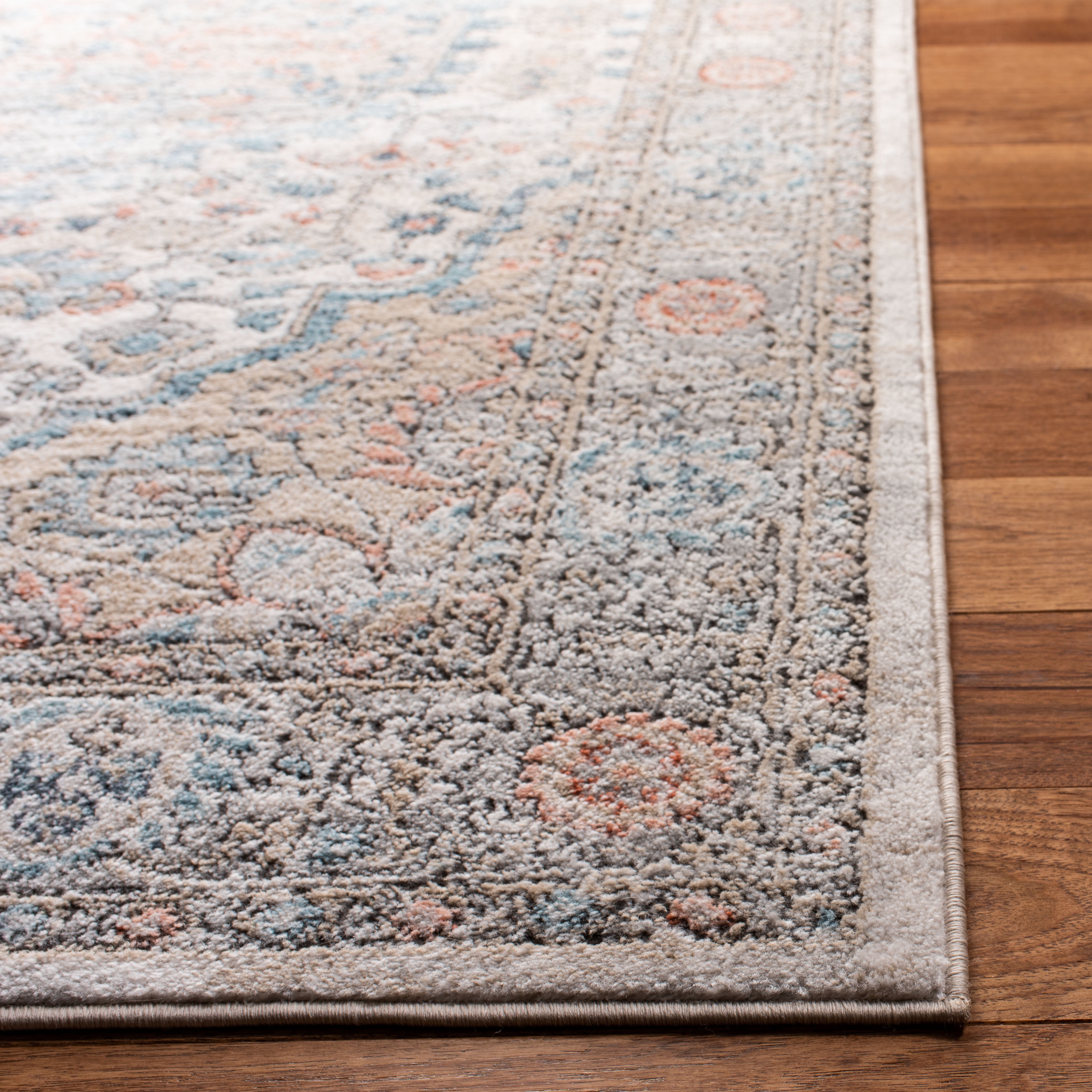 SAFAVIEH Oregon Eilish Floral Area Rug, Grey/Blue, 6'7" x 8'7"