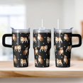 thumbnail image 2 of 20OZ Dog Design Travel Cup with Handle Double Wall Vacuum Insulated Tumbler Perfect Dog Lover Gifts Unique Birthday Christmas Presents for Dog Lovers Women Men Great for Office Home and Travel, 2 of 6