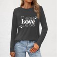 thumbnail image 2 of Love Heart Long Sleeve Shirts for Women Valentines Day T-Shirts Casual Fashion Tunic Basic Tee Tops, 2 of 4