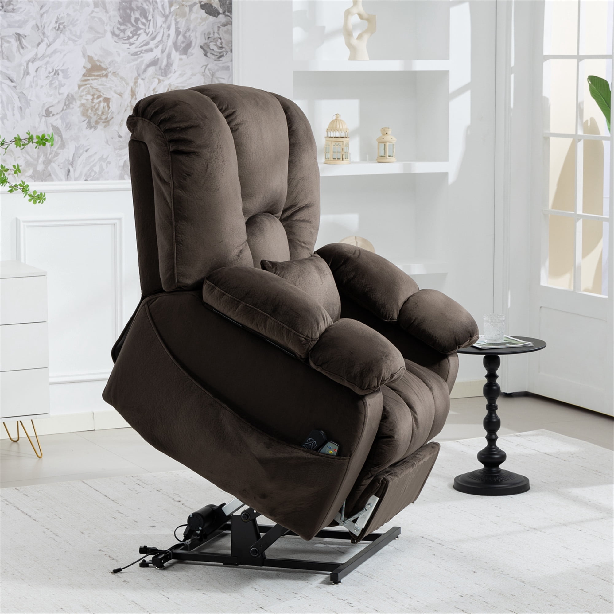 LITVZ Big Man 500 lbs Power Lift Recliner for Big & Tall Elderly Adults 28 Inch Wide Seat, Lay Flat Lift Recliner Chair with Extended Footrest
