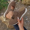 thumbnail image 2 of CQONEPT Wedge Sandals for Women Hollow Out Slip On Platform Wedge Sandals Summer Casual Sandals Walking Shoes Brown Size 5.5, 2 of 9