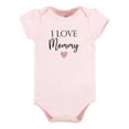 thumbnail image 3 of Hudson Baby Infant Girl Cotton Bodysuit, Pant and Shoe Set, Girl Mommy Pink Navy, 6-9 Months, 3 of 5