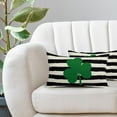 thumbnail image 5 of St Patricks Day Lumbar Pillow Covers 12X20 Inch Green Shamrock Clover Black Stripes Decorative Rectangle Pillow Cases Set of 2 Spring Throw Pillows Farmhouse Home Decor for Sofa Couch Bedroom Outdoor, 5 of 6