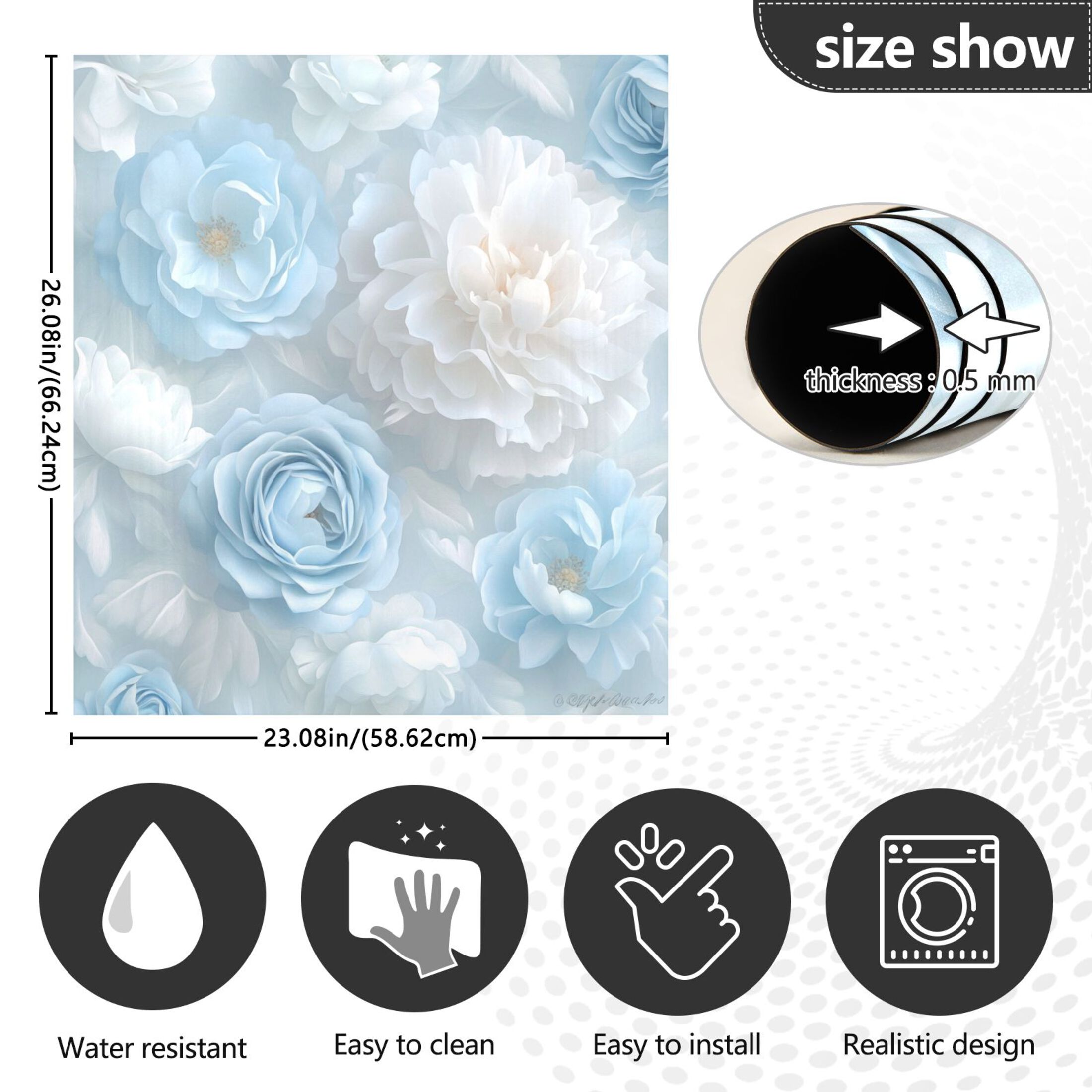 Dishwasher Magnetic Sticker 23x26 Inch Refrigerator Magnetic Sticker Washing Machine Magnetic Sticker Kitchen Panel Magnetic Sticker Home Decor Super Beautiful White Roses