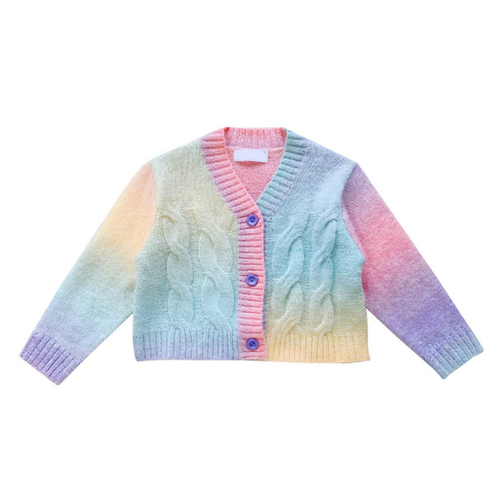 Baby Girls Cardigan Sweater Vneck Sweater Toddler Knitted Outwear
