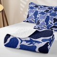 thumbnail image 4 of meiyoeat Blue Camouflage Shark Ocean Wildlife Bed Spread Queen for Boys Girls, Underwater Marine Animal Fishing Queen Coverlet Set, 3-Piece, 4 of 7