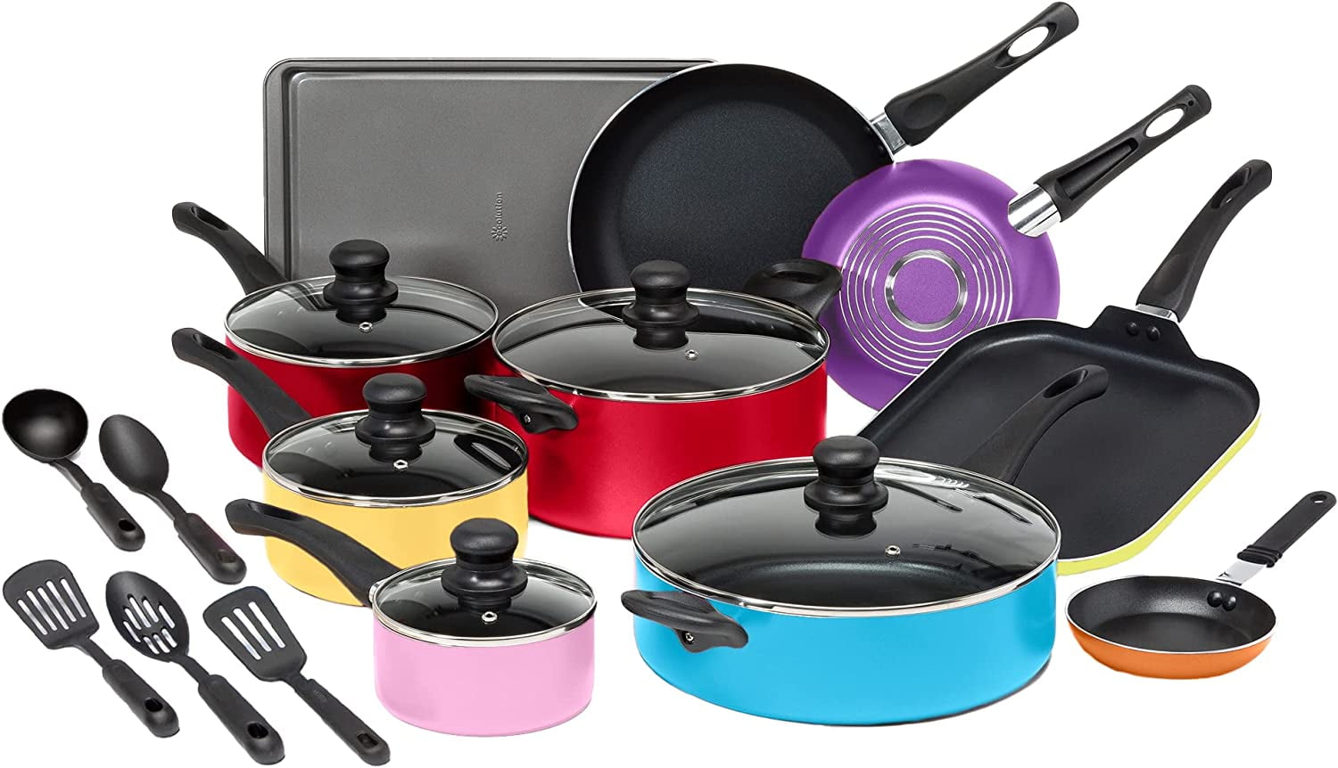 Easy Clean Nonstick Cookware Set, Features Kitchen Essentials, Cooking