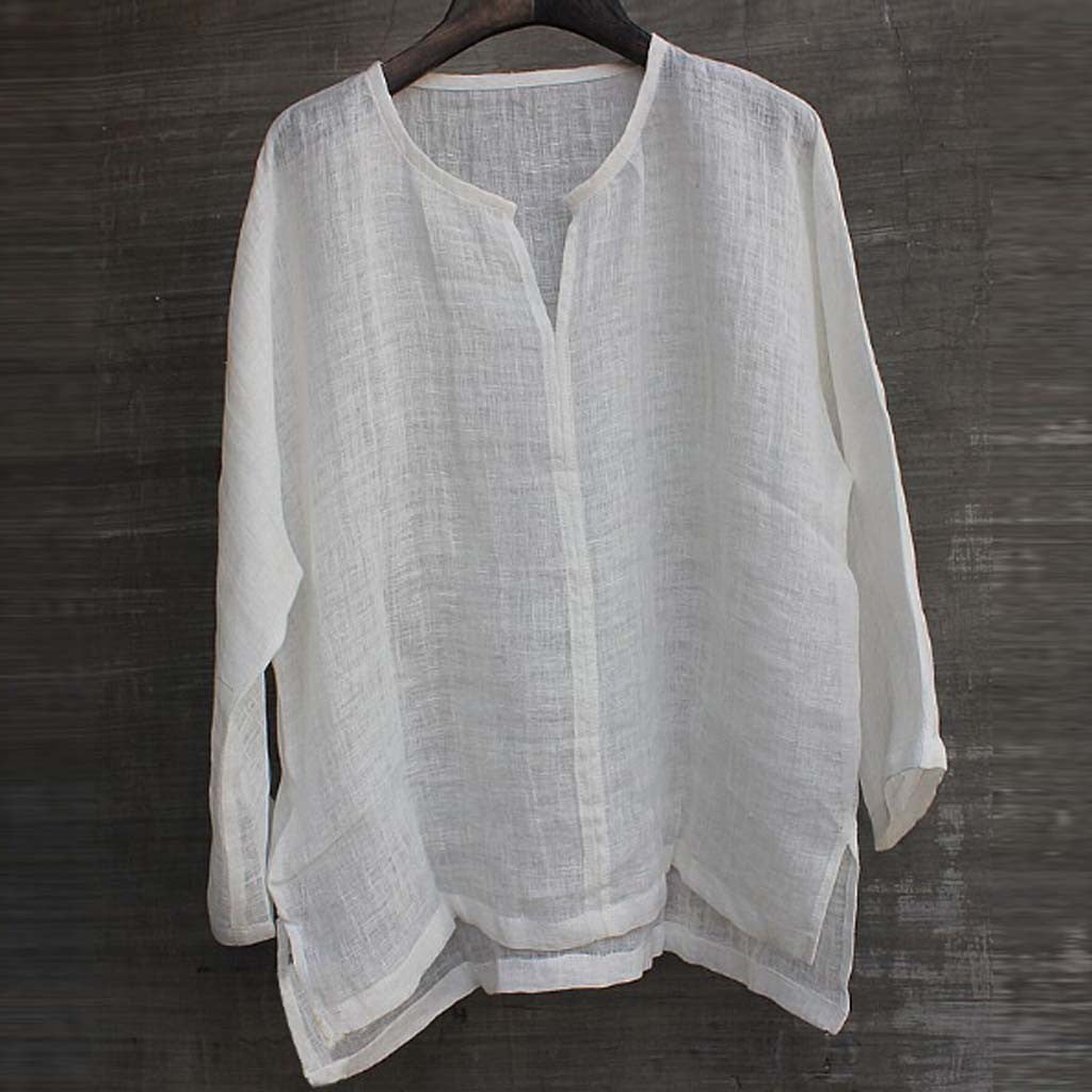UJUNAOR Mens Brief Breathable Comfy Solid Color Long Sleeve Loose Casual T Shirt Blouse