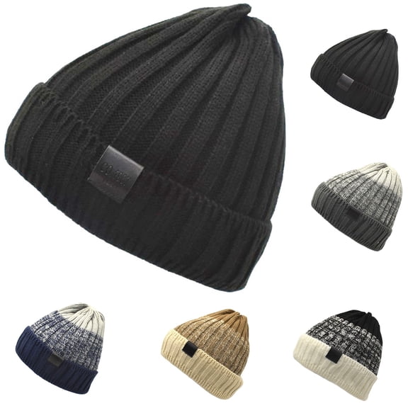 Nooxsoe Womens Winter Beanie Ribbed Knit Beanie Thickened Warm Bonnet Thick Warm Seamless Beanie Cap Snow Ski Cap Slouchy Beanie Hat Ski Hats for Women Winter Beanie Woman Hat a One Size