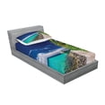 thumbnail image 2 of Ambesonne Ocean Fitted Sheet & Pillow Sham Set, Beach Palm Trees Sky, Twin, Turquoise Green, 2 of 2