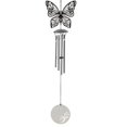 thumbnail image 2 of Jardín al aire libre activo Decoración colgante Campanas Acero inoxidable Plata 4 Campanas Mariposa Sunnimix Campanas de viento, 2 of 6