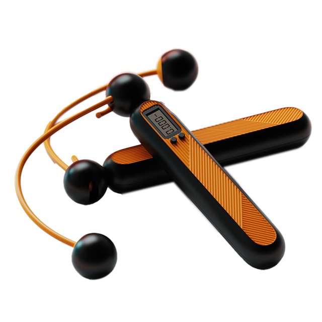 Cuerda para saltar, cuerda de entrenamiento sin cuerda para fitness, cuerda para saltar ajustable con peso inalámbrica para hombres, mujeres y niños, naranja