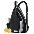 thumbnail image 1 of Bolso de pickleball VELADAY acolchado tipo bandolera para 2 paletas, negro, 1 of 7