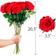 thumbnail image 2 of 12 piezas de rosas artificiales, rosas de seda de un solo tallo, ramo de rosas falsas realistas para boda, despedida de soltera, decoración del jardín del hogar (rojo), 2 of 4