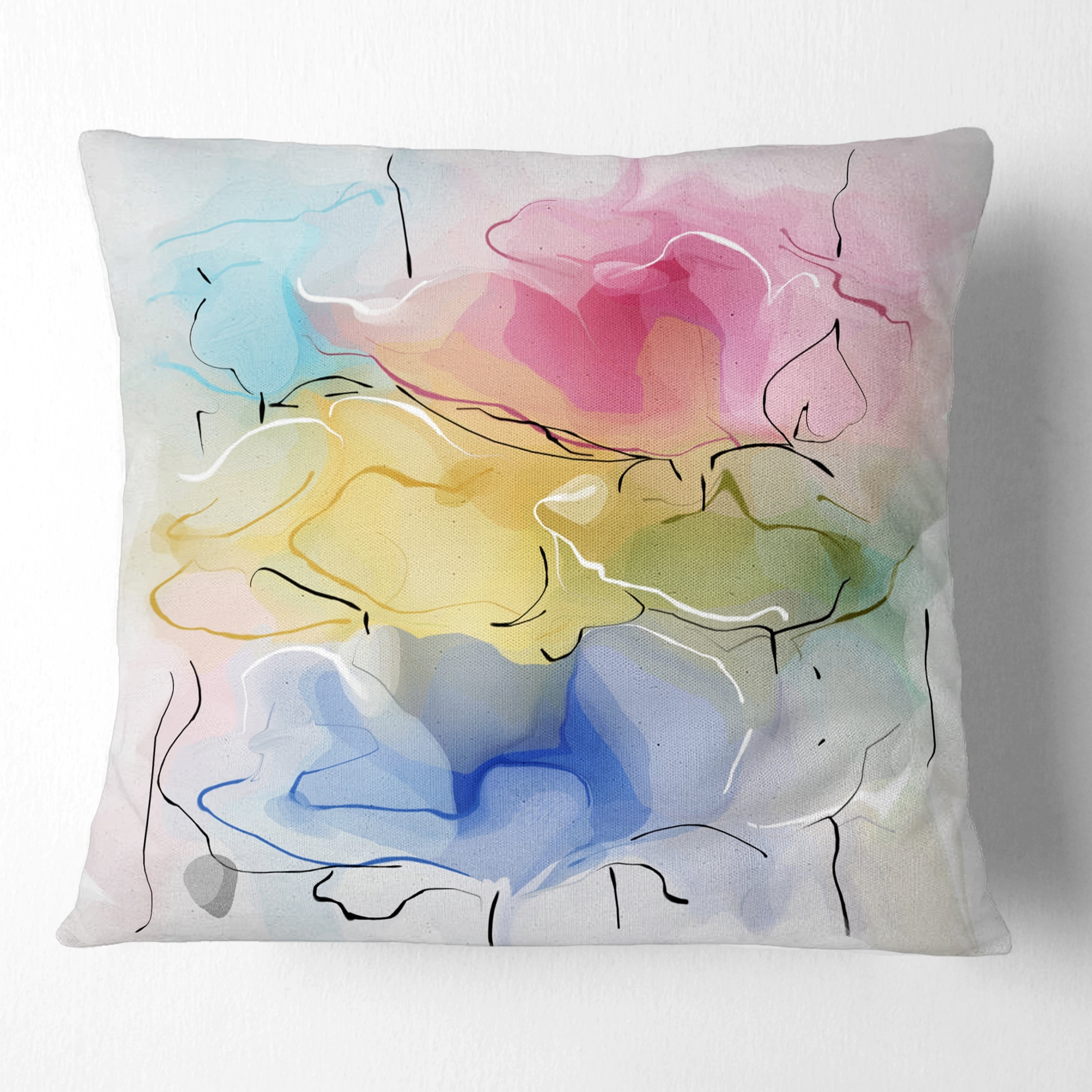 Design Art Designart Abstract Floral Illustration Design Floral Throw Pillow Walmart Com Walmart Com