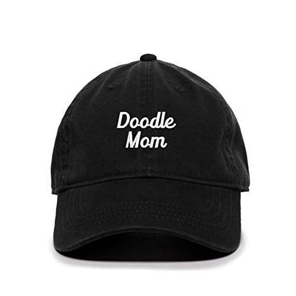Tech Design Doodle Mom Baseball Cap Embroidered Cotton Adjustable Dad Hat Black