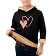thumbnail image 5 of CPNG Girls Fleece Lined Hoodies Heart Print Long Sleeve Hooded Sweatshirts Without Pocket Kids Loose Fit Daily Pullover Sweatshirt, 5 of 5