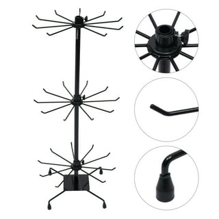 Wesiti 2 Pcs Metal Display Rack 2 Tier Spinner Display Stand Rotating Craft  Show Countertop Display Stands Heavy Duty Keychain Stand Spinning