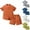 Blue, variant on Toddler Boys Clothes Summer Casual Gentleman Short Sleeve Tee Solid Tops Shorts Set Outfits, Sizes 1-5 Years