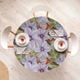thumbnail image 4 of Ambesonne Flowers Fitted Round Tablecloth, Spring Petals Floral Print, 36"- 40" Diameter, Lavender Pale Sepia and Green, 4 of 5