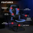 thumbnail image 7 of RESPAWN 3085 Ergonomic Gaming Chair for Adults, High Back Office Chair with Headrest and Flip Up Arms, Leather Racing Style Gaming Seat with Lumbar Support, Video Game Computer Desk Seat - Blue, 7 of 7
