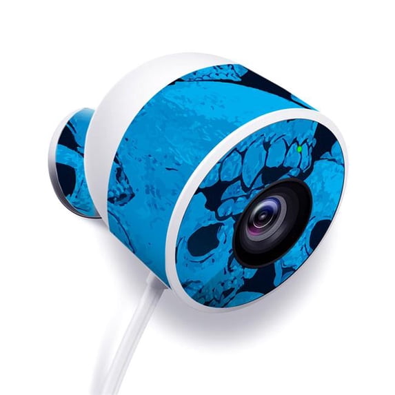 MightySkins NECAOUT-Blue Skulls Skin for Nest Cam Outdoor Security Camera - Blue Skulls