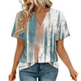 thumbnail image 2 of Clear Women's Short Sleeve T-shirt, Womens Tops Summer Short Sleeve V Neck Blouses Business Casual Loose Fit Tshirts Trendy Fashion Outfits,Women's Short sleeve T-shirt XL, 2 of 4