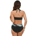 thumbnail image 6 of GEWSEY Women High Waisted Halter Bikini Sets Tummy Control Swimsuits Color Block Two Piece Bathing Suit (Sky Blue, XL), 6 of 9