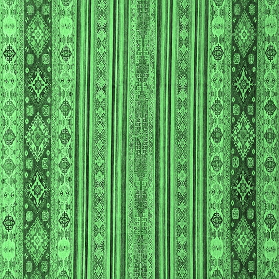 Ahgly Company Indoor Square Abstract Emerald Green Modern Area Rugs, 4' Square