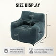 thumbnail image 2 of Domiluxe Bean Bag Chairs for Adults,Teddy Fabric Fluffy and Lazy Sofa with Armrests,Comfy BeanBag Sofa with Memory Sponge for Living Room,Bedroom,Green, 2 of 8