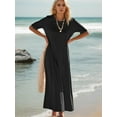 thumbnail image 2 of SANOPY Women's Basic Summer Maxi T-shirt Dress Casual Short Sleeves Crewneck Beach Vacation A-Line Long Dress with Pockets, 2 of 6