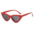 thumbnail image 2 of Gafas de sol de gato con forma de ojo, lentes de colores, vintage, de plástico, para playa y viajes. Rojo gris, 2 of 8