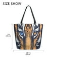 thumbnail image 5 of FORMRS Womens Canvas Tote Bag with Zipper Inner Pocket Shoulder Handbag, Tiger Eyes Pattern, 5 of 7