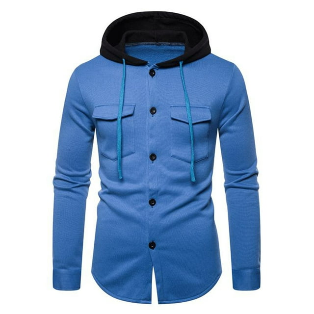 DPTALR Autumn And Winter Men's Cardigan Casual Hooded Sweater Large Multicolor Coat