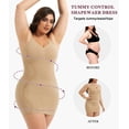 thumbnail image 2 of MANIFIQUE Plus Size Shapewear Slip Dress for Women Under Dress Seamless Tummy Control Smoothing V-Neck Cami Dress, 2 of 6