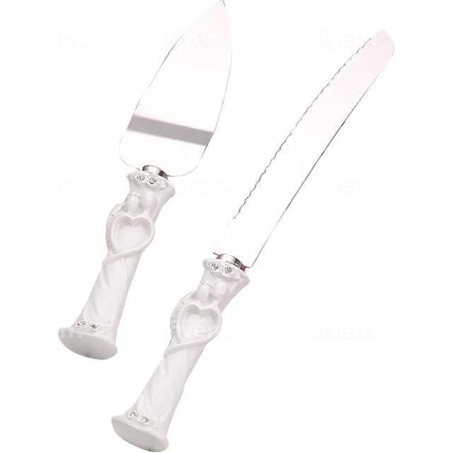 MICARIEL-Wedding Cake Cutting Set-Cake Cutter Set for Wedding-Cake Server and Knife Set-Cake Knife and Server Wedding-Decorative Wedding Cake Cutter-Cake Cutting Set-Cake Serving Set (White)