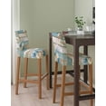 thumbnail image 2 of Teal Brown Beach Coastal Bar Stool Covers Set of 4, Summer Nautical Coral Shell Botanical Vintage Stretch Bar Chair Covers with Backs, Removable Pub Counter Chair Cover for Kitchen Dining Room Cafe, 2 of 7