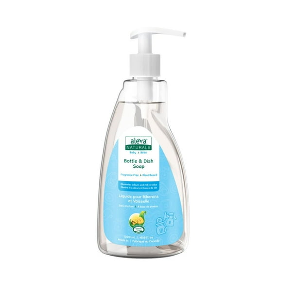 Aleva Naturals Liquide pour biberons et vaisselle, sans parfum - 500ml Une solution sûre pour bébé