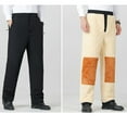 thumbnail image 6 of RYDCOT Vintage Fleece Lined Pants Heavyweight thermal Dress Pants Men's - Regular Fit | Soft & Warm, Cold Weather Insulated Winter Pants for Men Black, 6 of 9