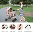 thumbnail image 6 of 4 Wheel Dog Stroller, Wedyvko Foldable Pet Stroller with Storage Basket for Small Medium Dogs & Cats (Pink), 6 of 7