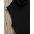 thumbnail image 6 of Kiapeise 0-5 Years Toddler Kid Baby Girl Cotton Romper Summer Plain Turtleneck Sleeveless Short Jumpsuit Overall Ribbed Zipper One-Piece Clothes, 6 of 8