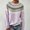 Purple, variant on Endives Women's Sweaters Isle Geometric Print Crew Neck Long Sleeve Knit Pullover Sweater Casual Fall Top M
