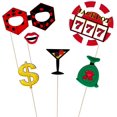 thumbnail image 3 of HTOOQ Las Vegas Casino Photo Booth Props Kit 24Pcs Las Vegas Party Photo Booth Props with Wooden Sticks - -, 3 of 9