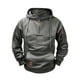 thumbnail image 1 of Ceisia Men's Solid Color Raglan Half-Zip Multi-Pocket Hooded Sweatshirt Gray L Gifts, 1 of 6