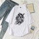 thumbnail image 3 of Camiseta Harajuku Y2K para mujer, Tops de calle Harajuku, dragón gótico, ropa de manga corta con estampado de mito, Camiseta holgada de talla grande, 3 of 5