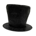 thumbnail image 2 of Sombrero de copa alto de 7,87" para festivales de moda, steampunk, cosplay, fiestas, bailarines, magos. Gamuza negra, 2 of 9