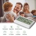 thumbnail image 4 of Digital Hygrometer Electronic Temperature Humidity Meters Gauge with Time Date LCD Display Clock Indoor Thermometer, 4 of 8